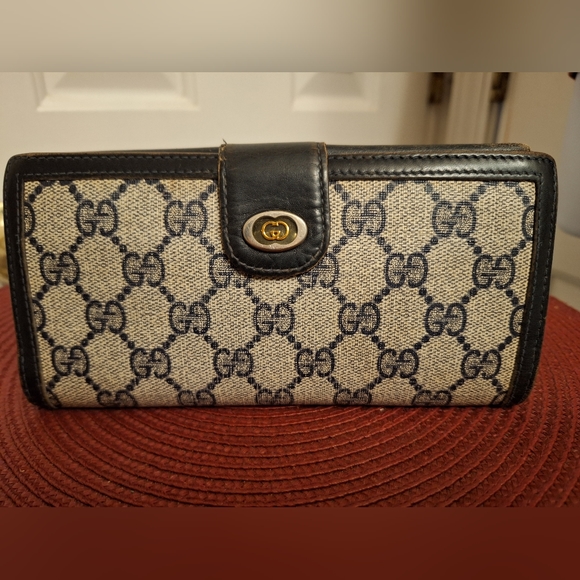 Gucci Handbags - VINTAGE GUCCI long wallet blue